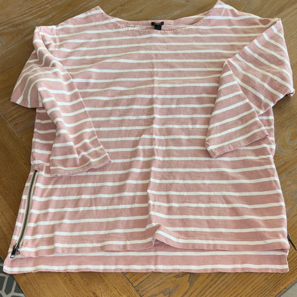 J. Crew Stripe 3/4 Sleeve Top